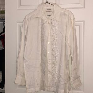 Banana Republic off white linen blouse size small